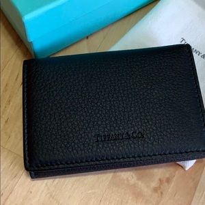 Tiffany & Co. Black wallet. Made in Italy.
